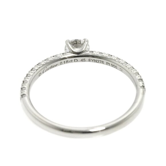 Cartier ETINCELLE Half Diamond 0.18ct E/VVS1/EX Ring Pt size45 3.25(US) 90274606 - Picture 6 of 7